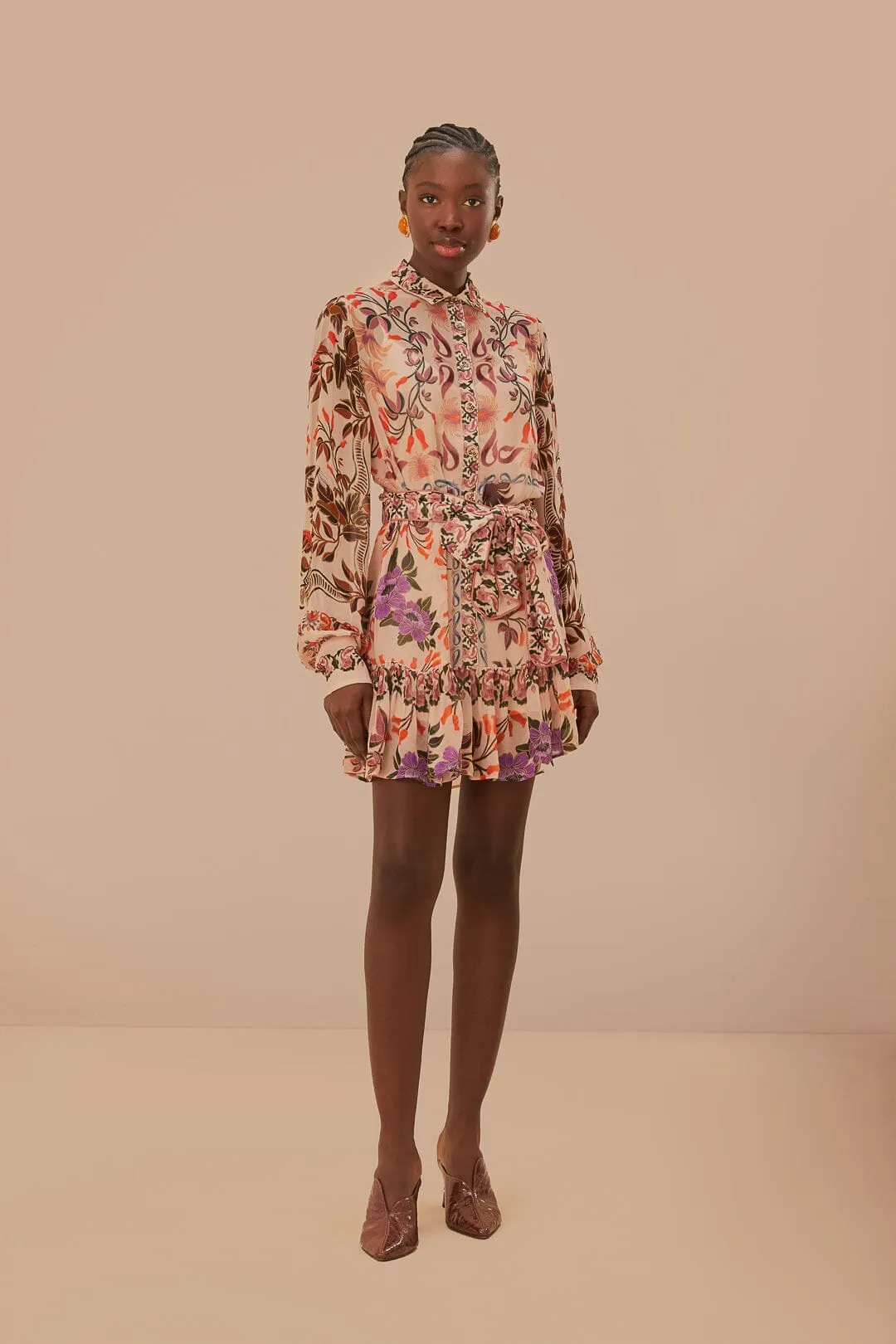 Cream Winter Garden Mini Dress sold by FARM Rio