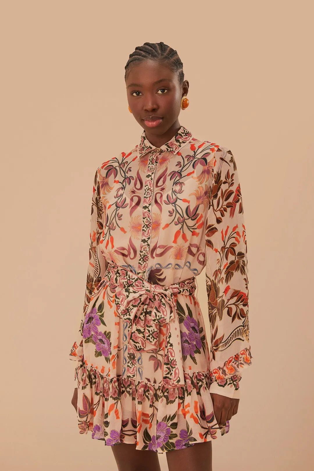 Cream Winter Garden Mini Dress sold by FARM Rio product image thumbnail 2