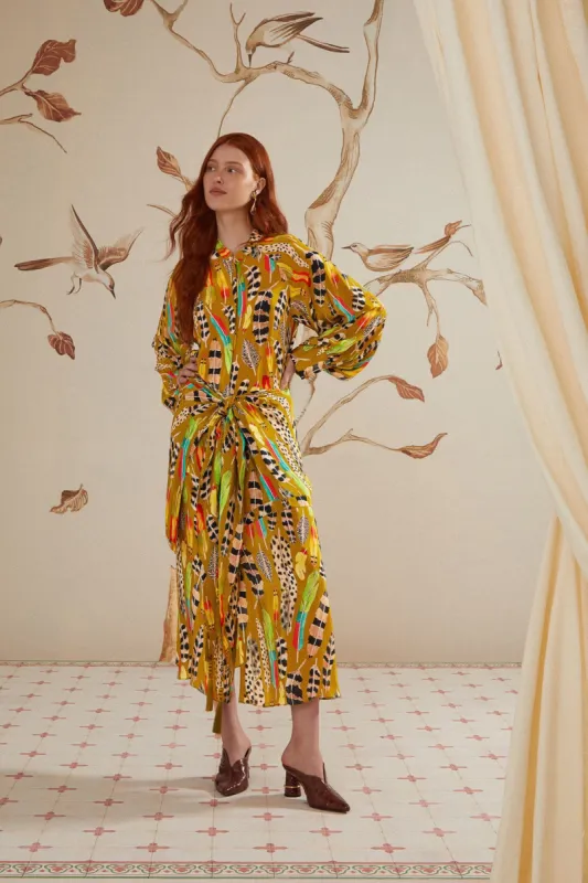 Green Amazon Feathers Midi Dress sold by FARM Rio