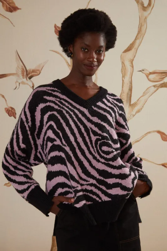 Zebra Skin Knit Sweater sold by FARM Rio