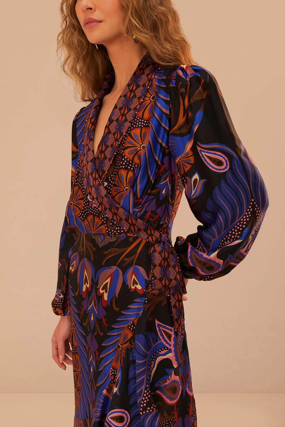 Heart Forest Black Long Sleeve Midi Dress sold by FARM Rio product image thumbnail 5