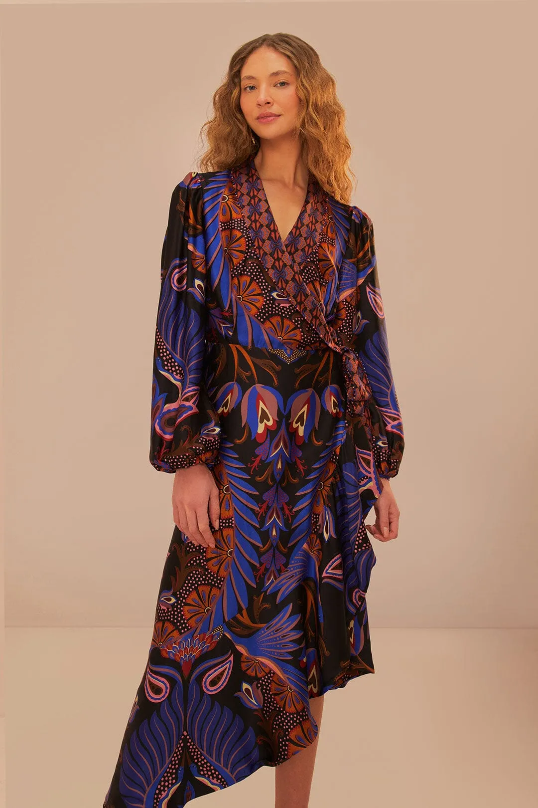 Heart Forest Black Long Sleeve Midi Dress sold by FARM Rio product image thumbnail 2