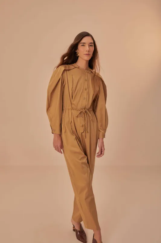Brown Raglan Sleeve Jumpsuit sold by FARM Rio