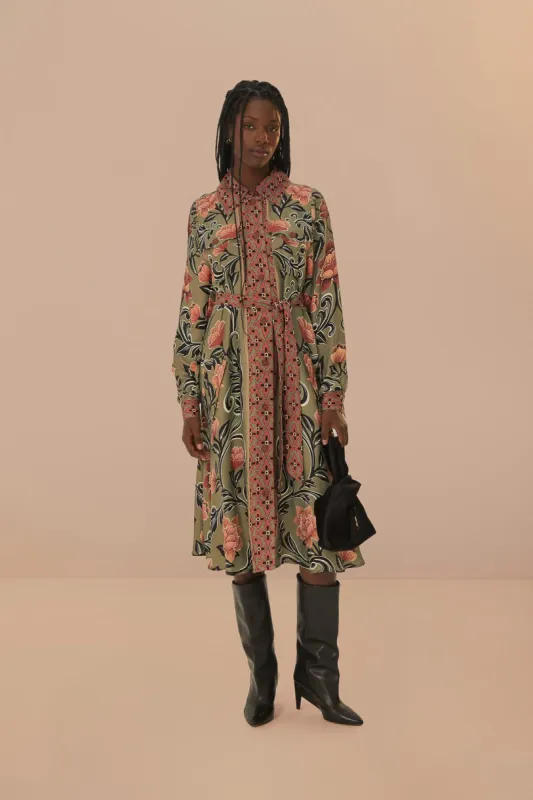 Arabesque Floral Green Midi Dress sold by FARM Rio
