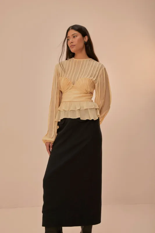 Black Midi Skirt sold by FARM Rio