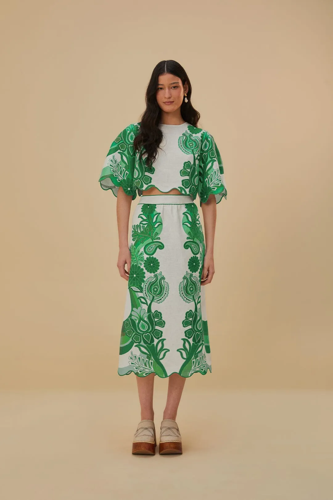 Green Color Festival Euroflax™ Blouse sold by FARM Rio product image thumbnail 2