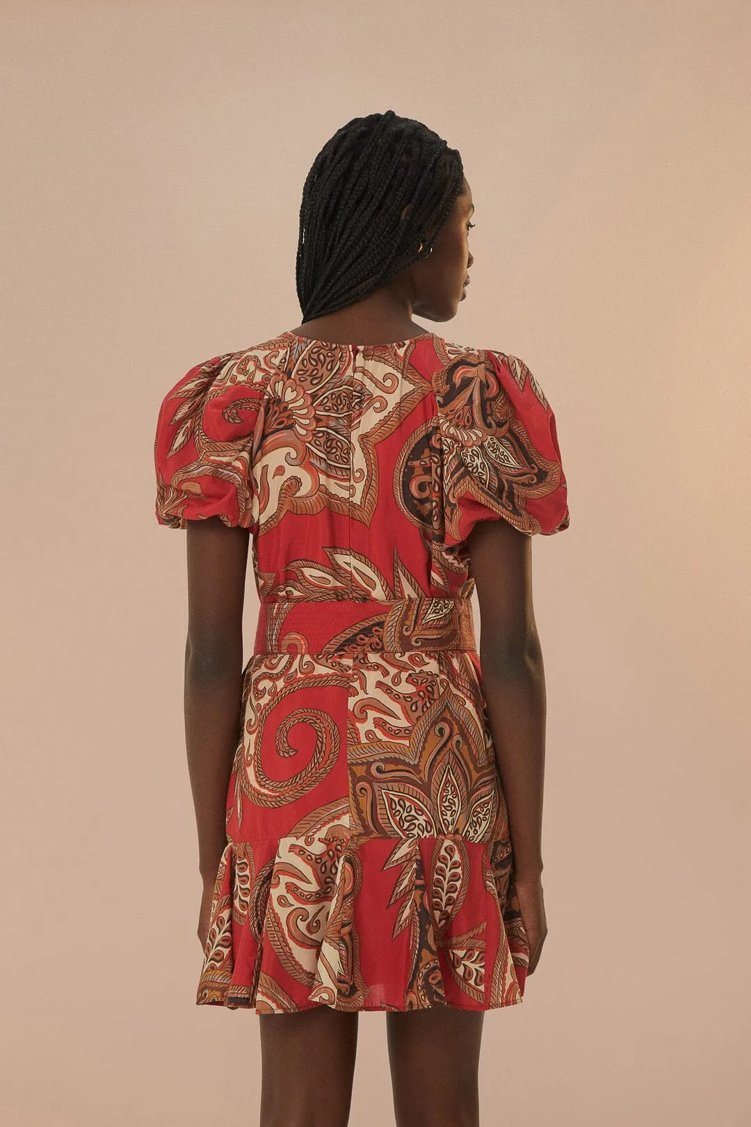 Leopard Paisley Burgundy Mini Dress sold by FARM Rio product image thumbnail 5