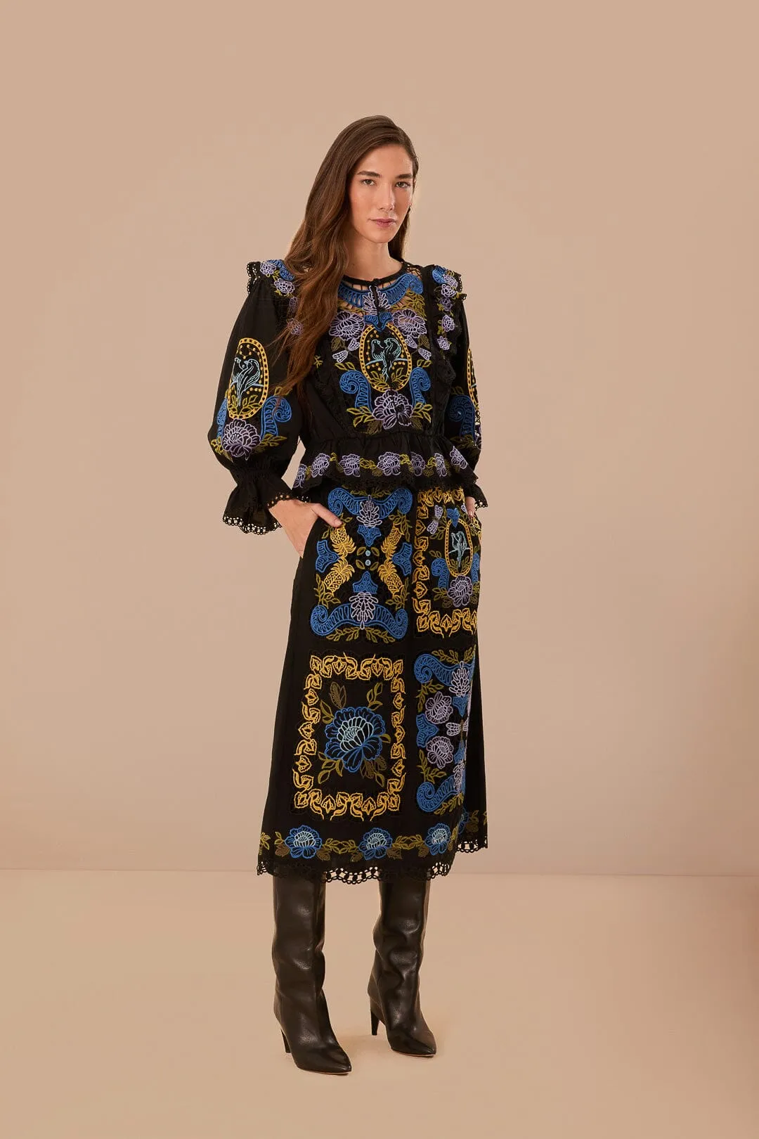 Black Richelieu Blouse sold by FARM Rio