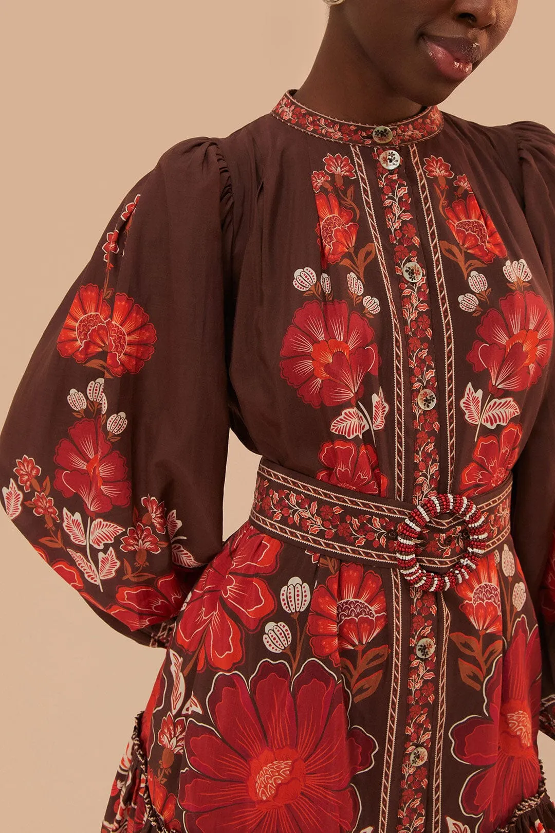 Brown Gigi Tapestry Mini Dress sold by FARM Rio product image thumbnail 4