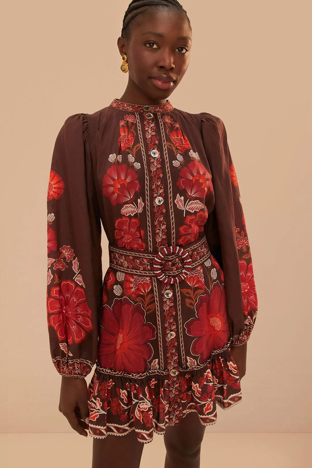 Brown Gigi Tapestry Mini Dress sold by FARM Rio product image thumbnail 2