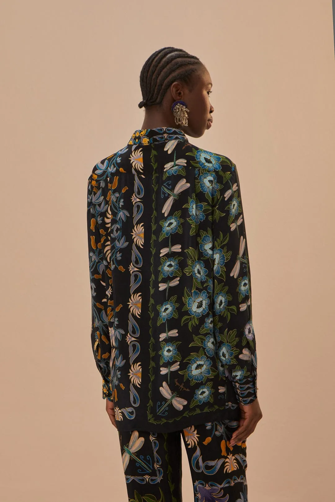 Black Winter Garden Pajama Shirt sold by FARM Rio product image thumbnail 4