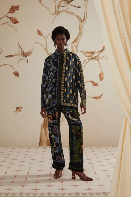 Black Winter Garden Pajama Pants sold by FARM Rio