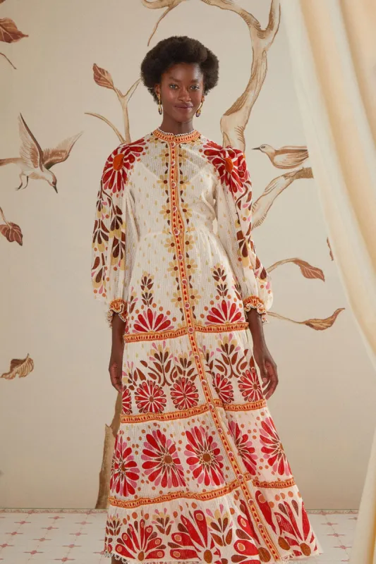 Off-White Ainika Flowers Maxi Dress sold by FARM Rio
