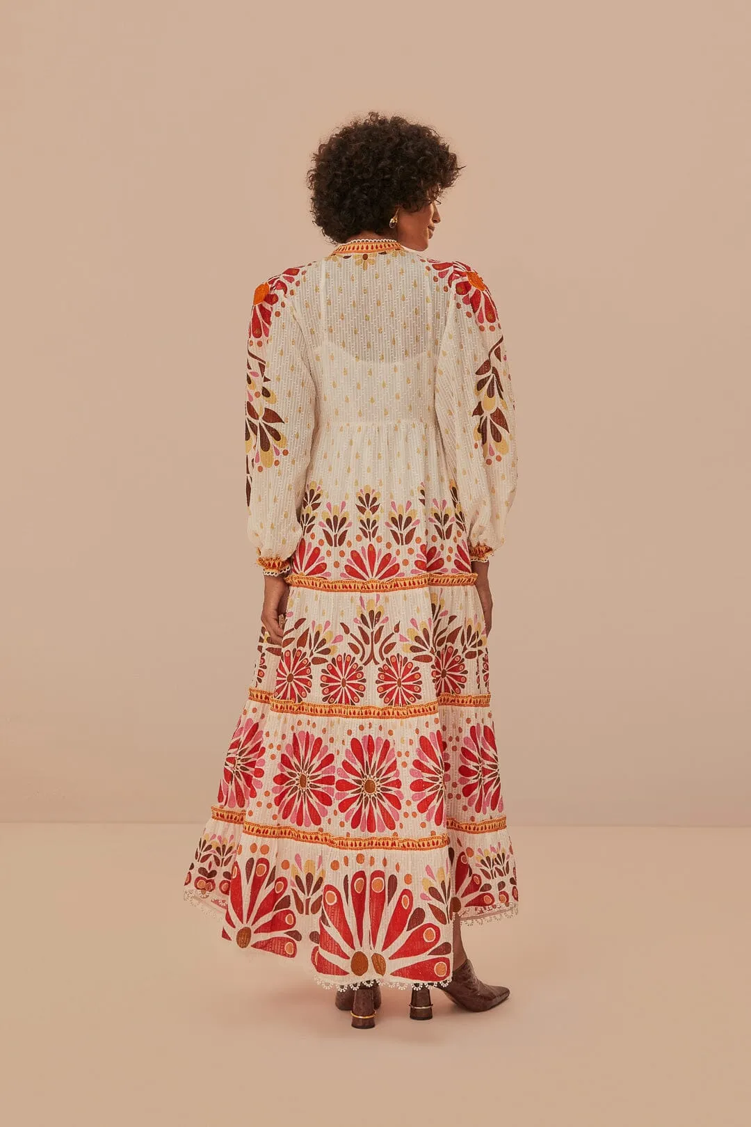 Off-White Ainika Flowers Maxi Dress sold by FARM Rio product image thumbnail 5