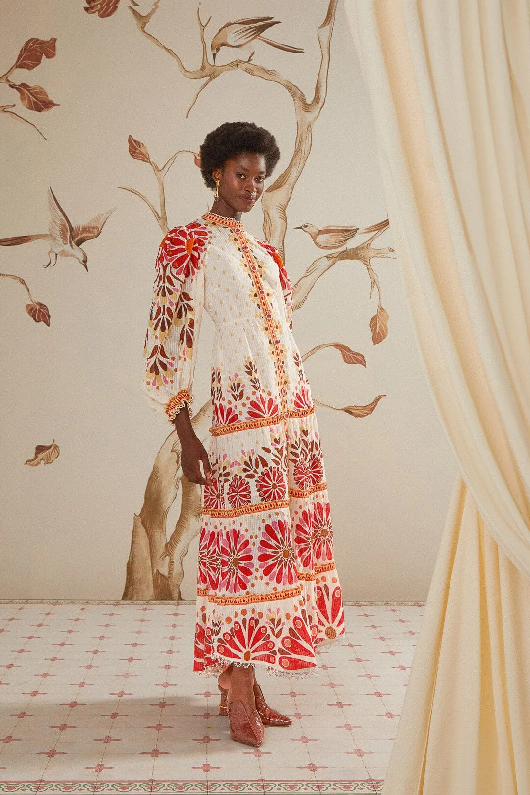 Off-White Ainika Flowers Maxi Dress sold by FARM Rio product image thumbnail 2