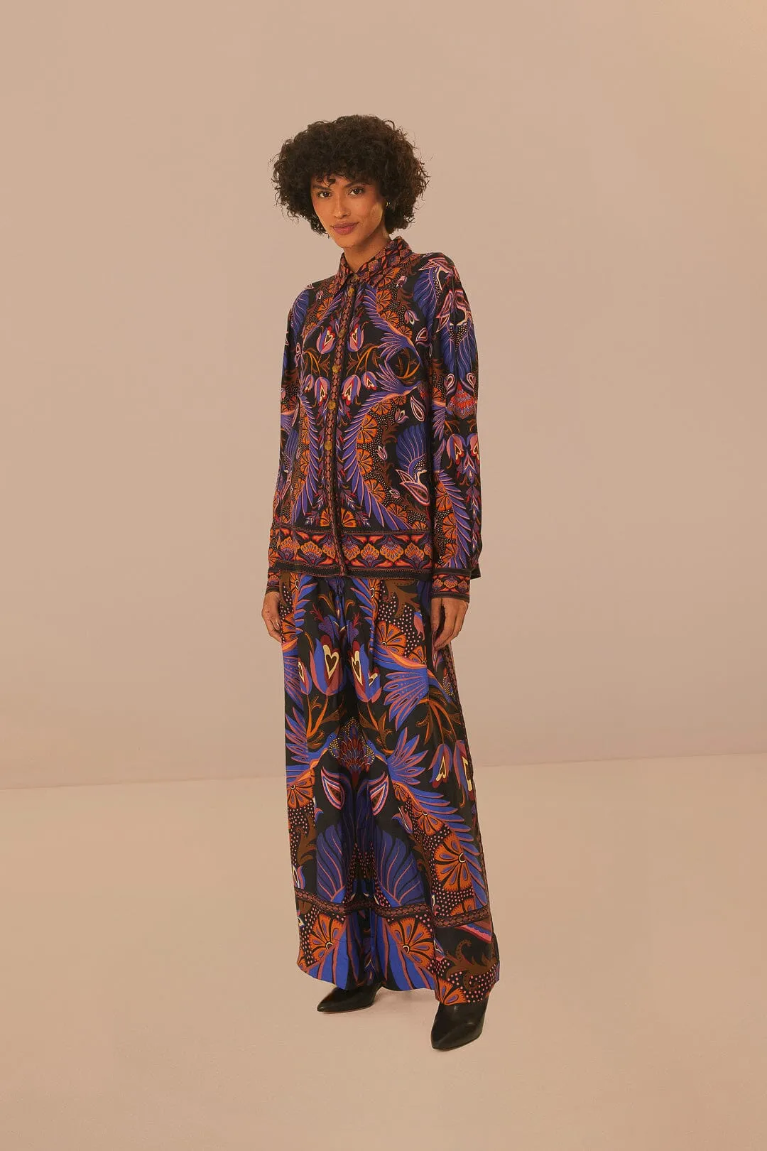 Black Heart Forest LENZING™ ECOVERO™ Viscose Wide Pants sold by FARM Rio