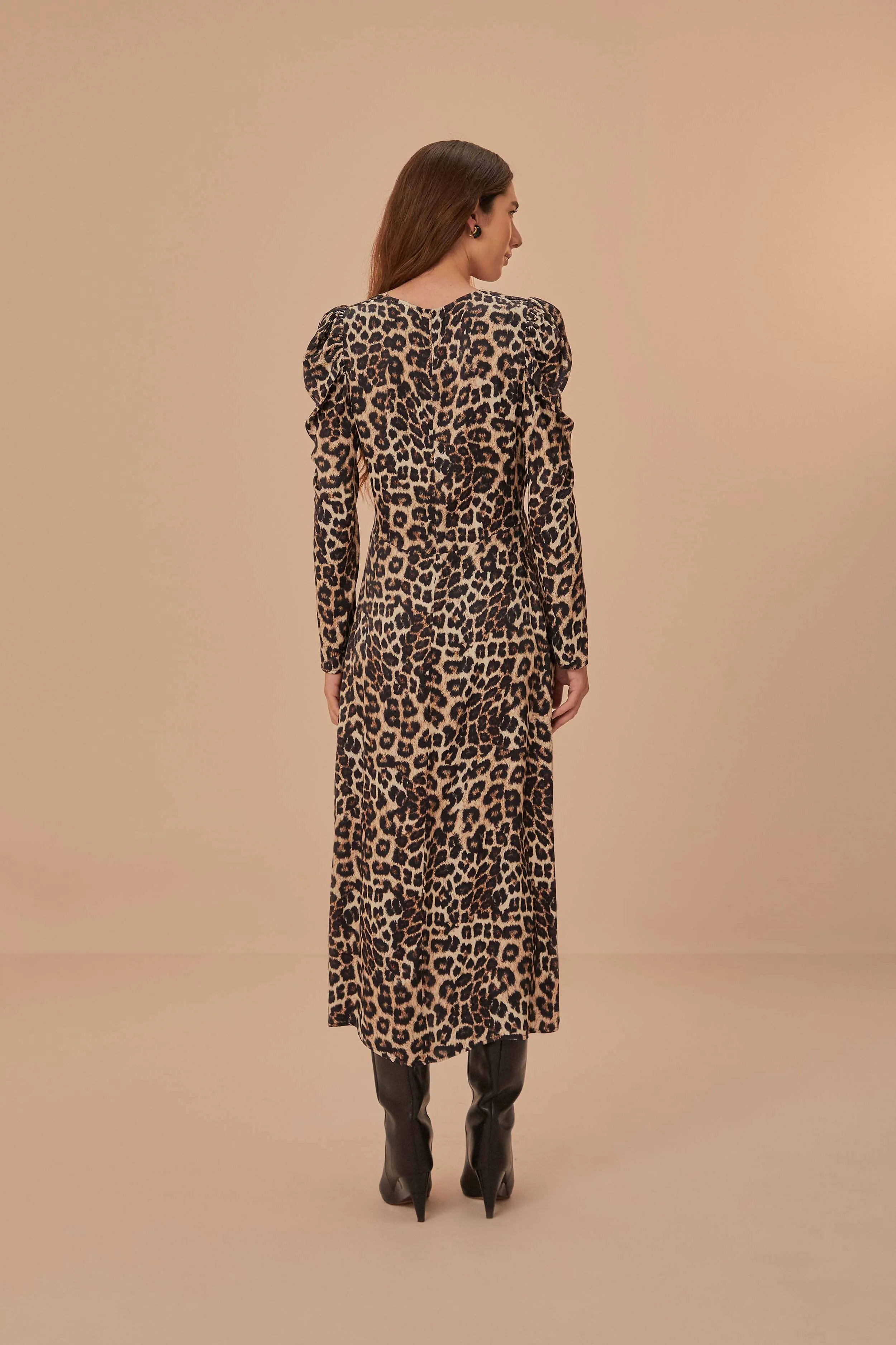 Cream Natural Skin LENZING™ ECOVERO™ Viscose Midi Dress sold by FARM Rio product image thumbnail 5