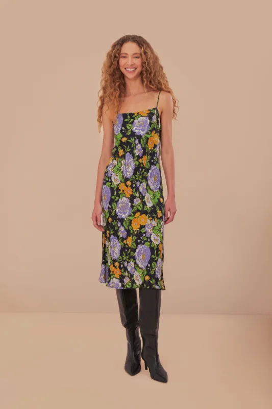 Capri Floral Black Sleveless Mini Dress sold by FARM Rio