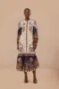 Off-White Ainika Maxi Floral Long Sleeve Midi Dres sold by FARM Rio