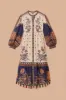 Off-White Ainika Maxi Floral Long Sleeve Midi Dres sold by FARM Rio