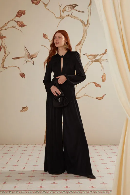 Black Long Sleeve Knot Jumpsuit sold by FARM Rio