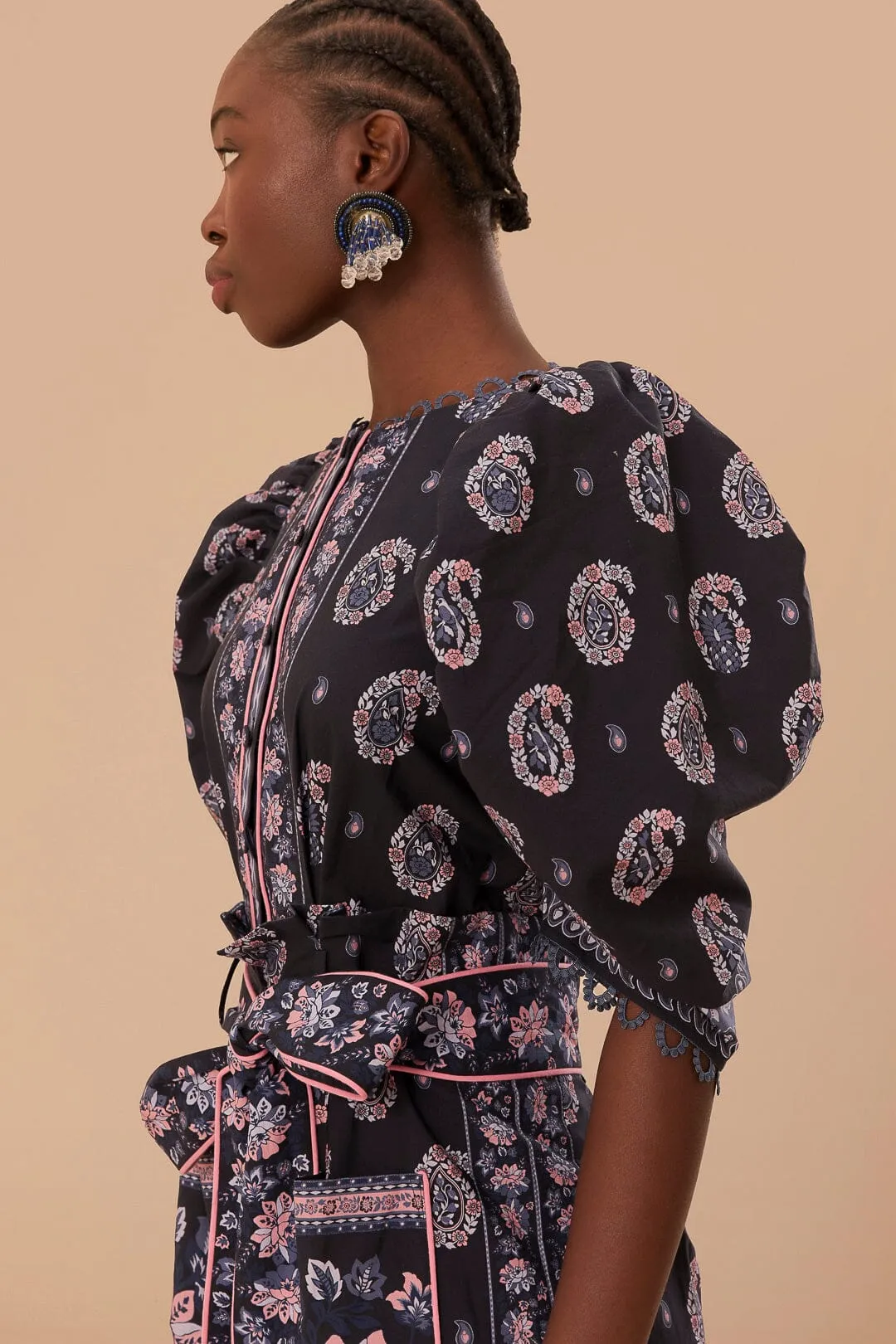 Blue Ayla Short Sleeve Jumpsuit sold by FARM Rio product image thumbnail 3