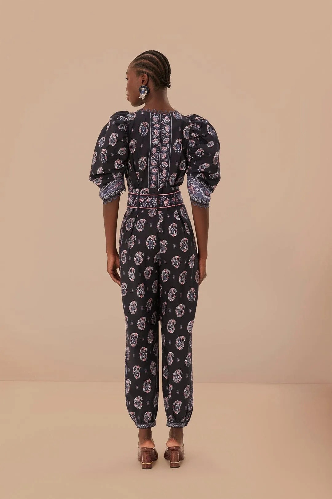 Blue Ayla Short Sleeve Jumpsuit sold by FARM Rio product image thumbnail 5