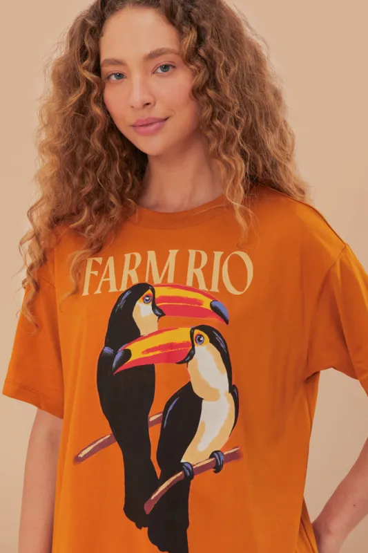 Brown Farm Rio Toucan Organic Cotton Relaxed T-Shirt sold by FARM Rio