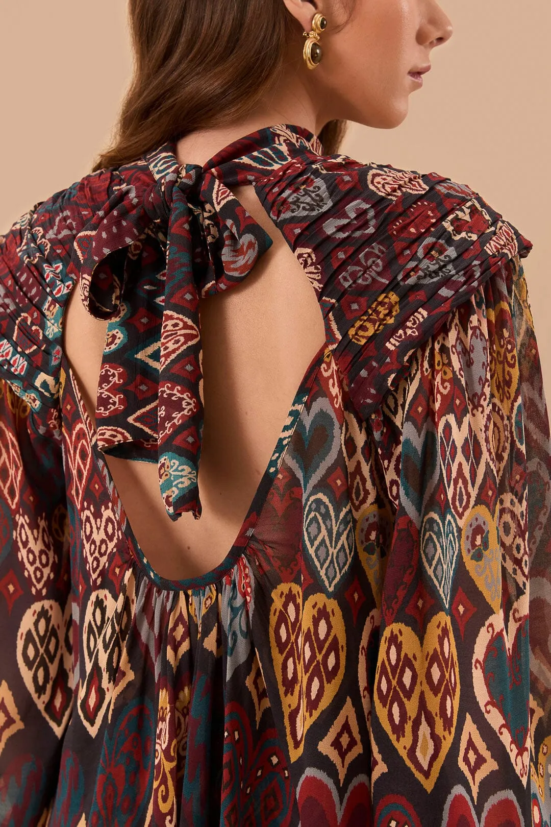 Black Hearts Ikat Blouse sold by FARM Rio product image thumbnail 4