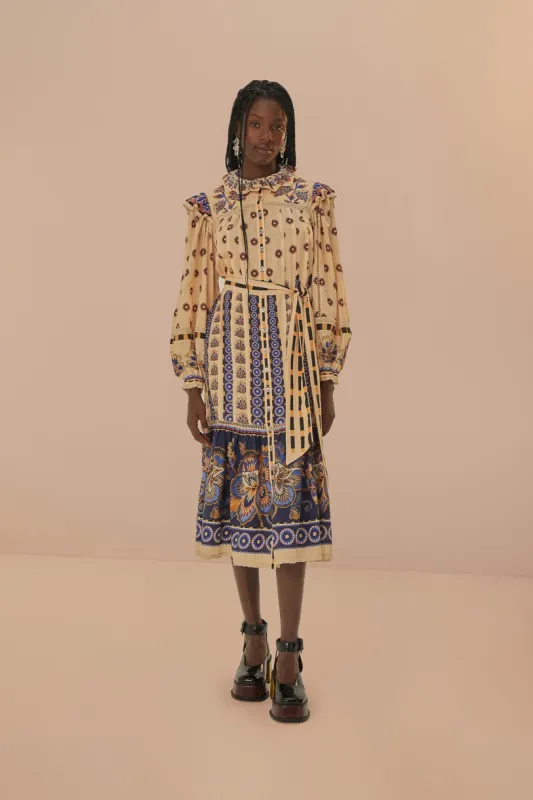 Cream Ainika Maxi Floral Midi Dress sold by FARM Rio