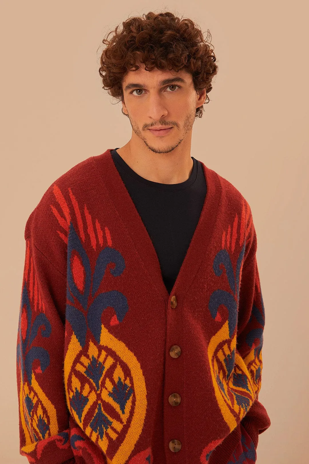 Red Pineapple Knit Cardigan sold by FARM Rio