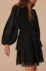 Black Lace Long Sleeve Mini Dress sold by FARM Rio