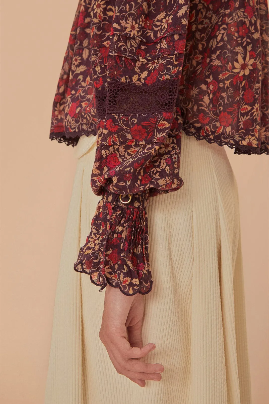 Purple Chelsea Garden Long Sleeve Blouse sold by FARM Rio product image thumbnail 5