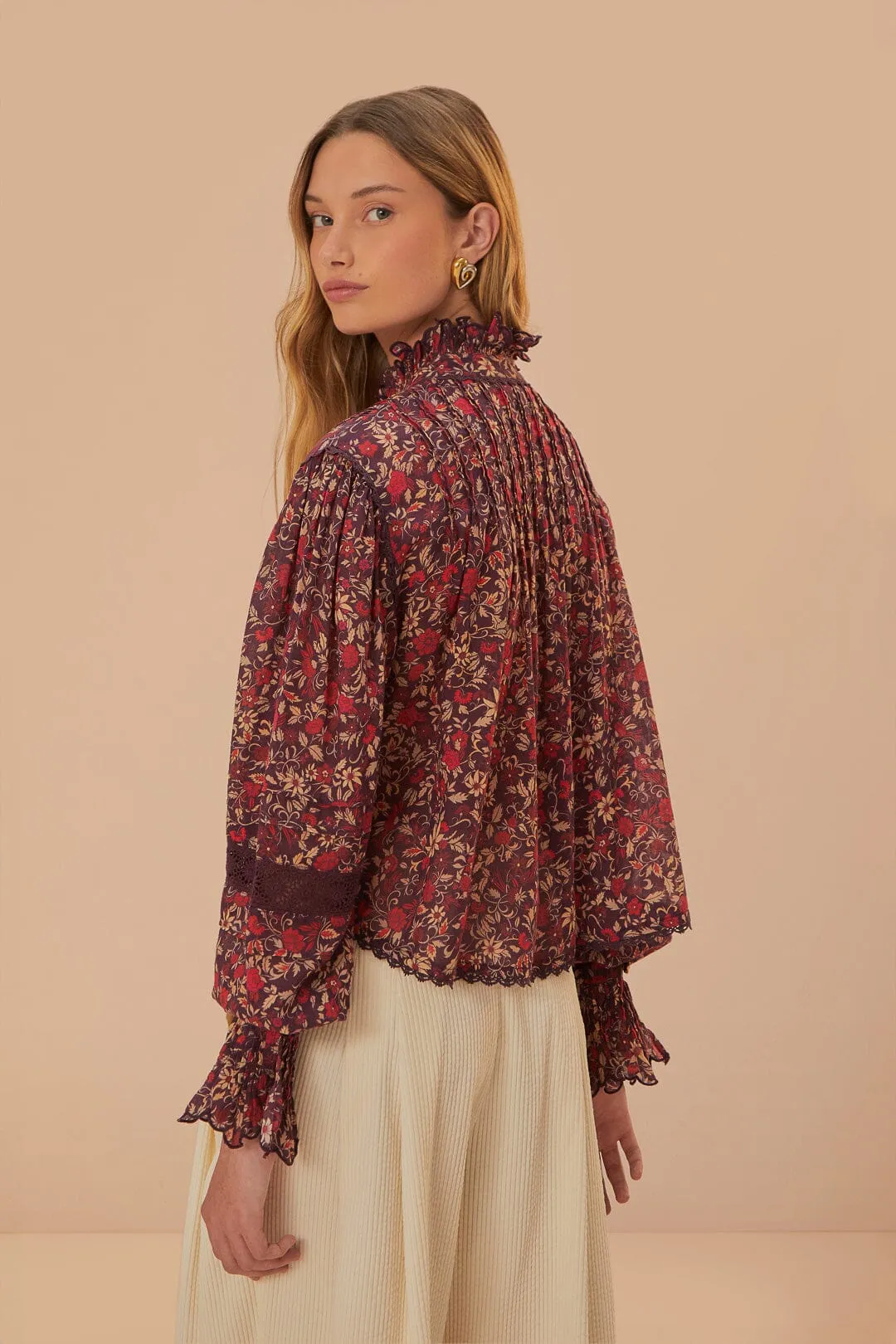 Purple Chelsea Garden Long Sleeve Blouse sold by FARM Rio product image thumbnail 4