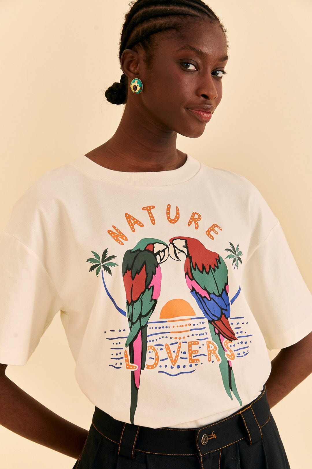 Off-White Nature Lovers Organic Cotton Relaxed T-Shirt sold by FARM Rio product image thumbnail 4