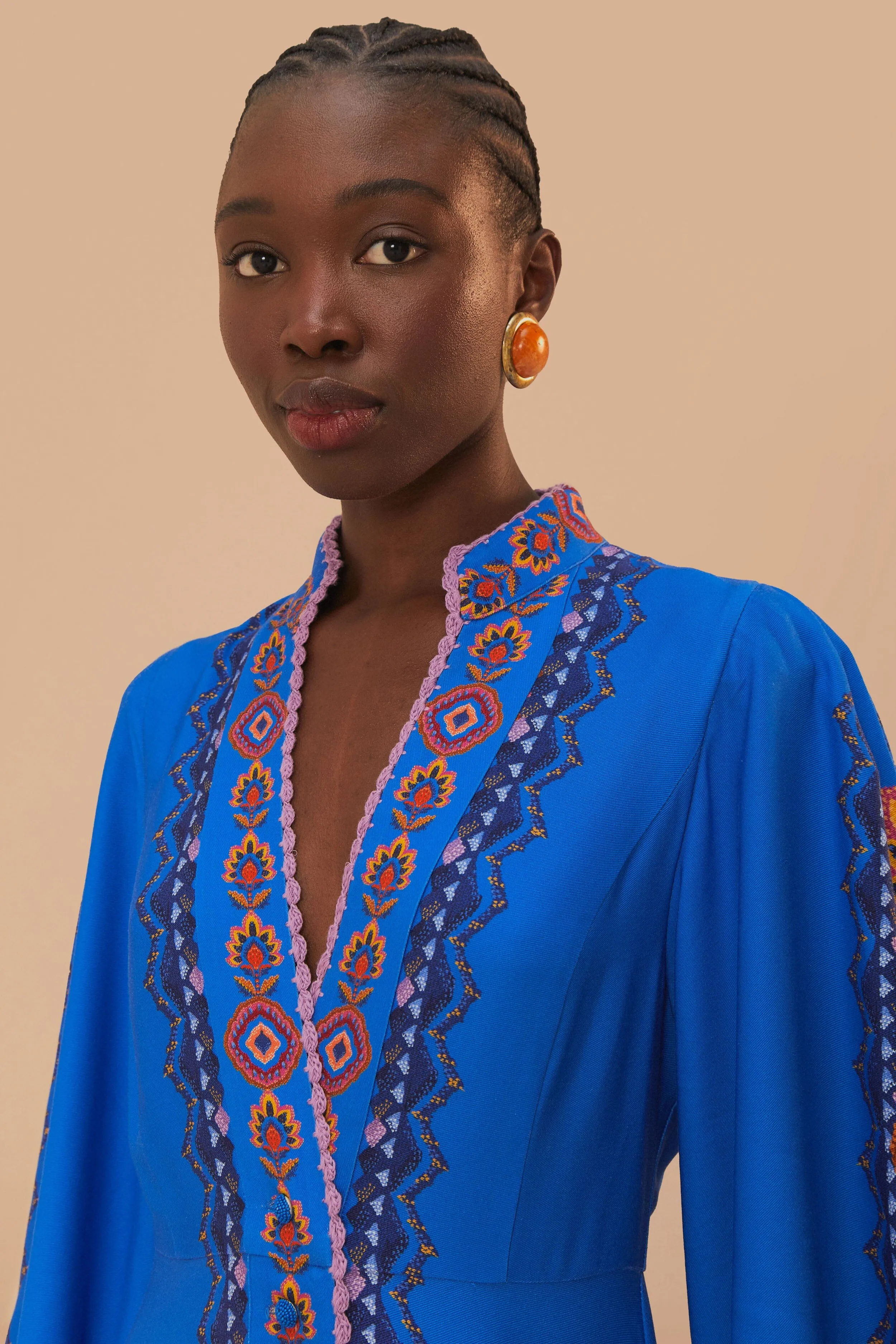 Navy Blue Lucy Floral Tapestry Maxi Dress sold by FARM Rio product image thumbnail 3