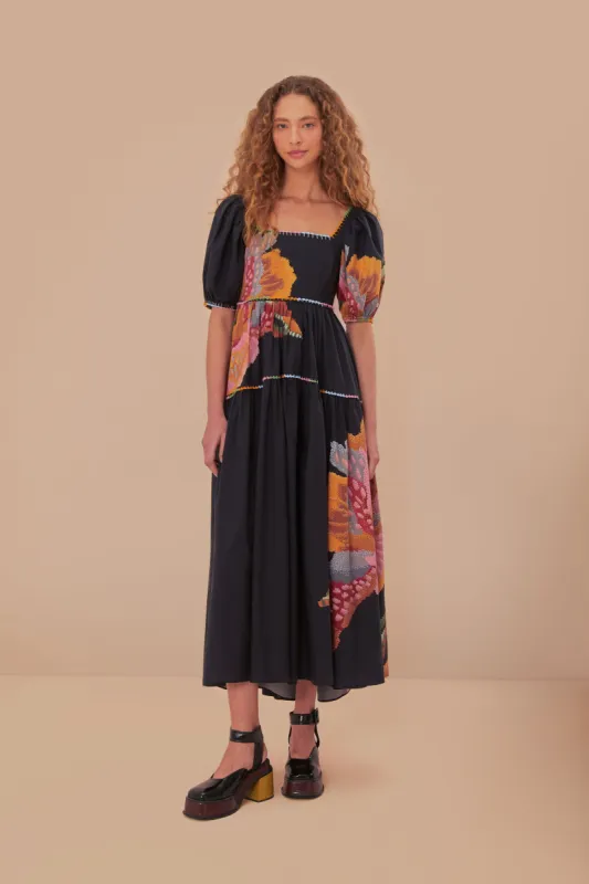 Black Lucy Floral Maxi Dress sold by FARM Rio