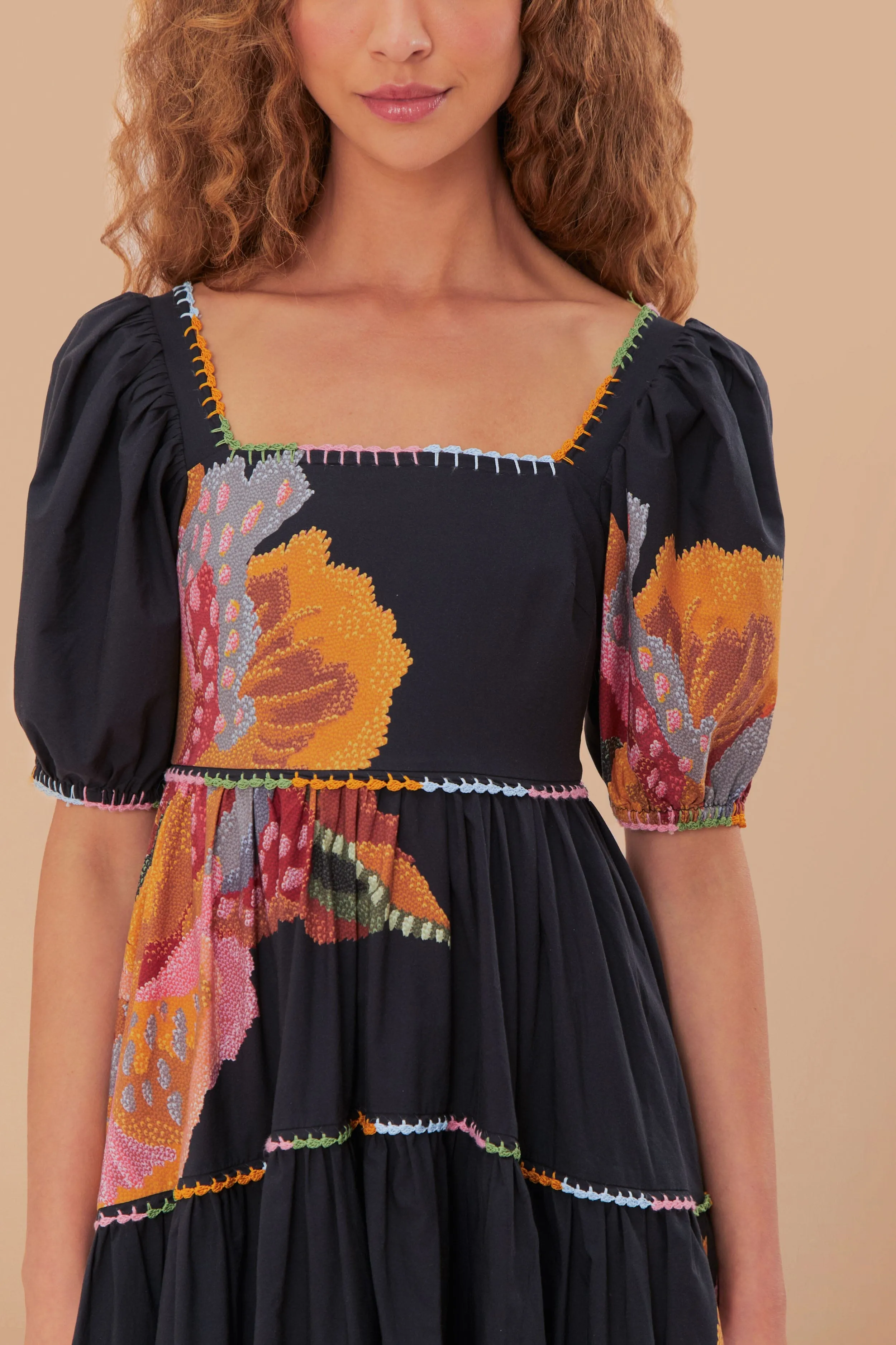 Black Lucy Floral Maxi Dress sold by FARM Rio product image thumbnail 5
