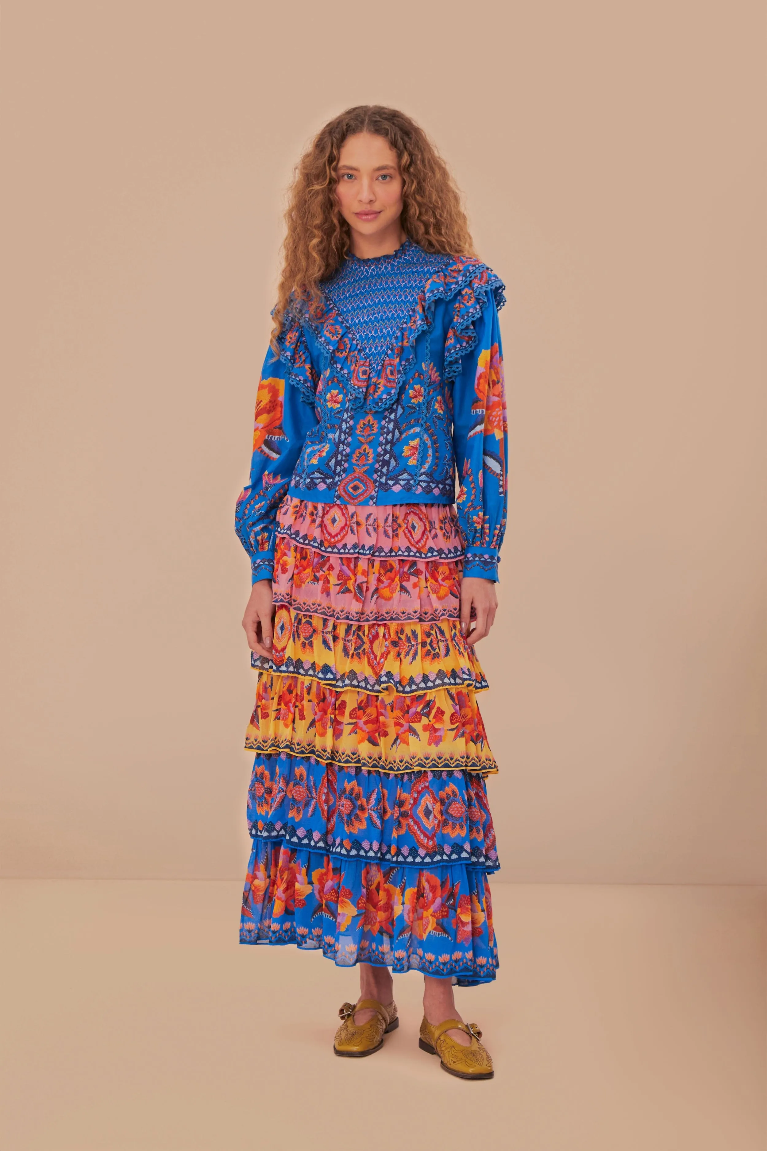 Blue Lucy Floral Tapestry Blouse sold by FARM Rio product image thumbnail 2