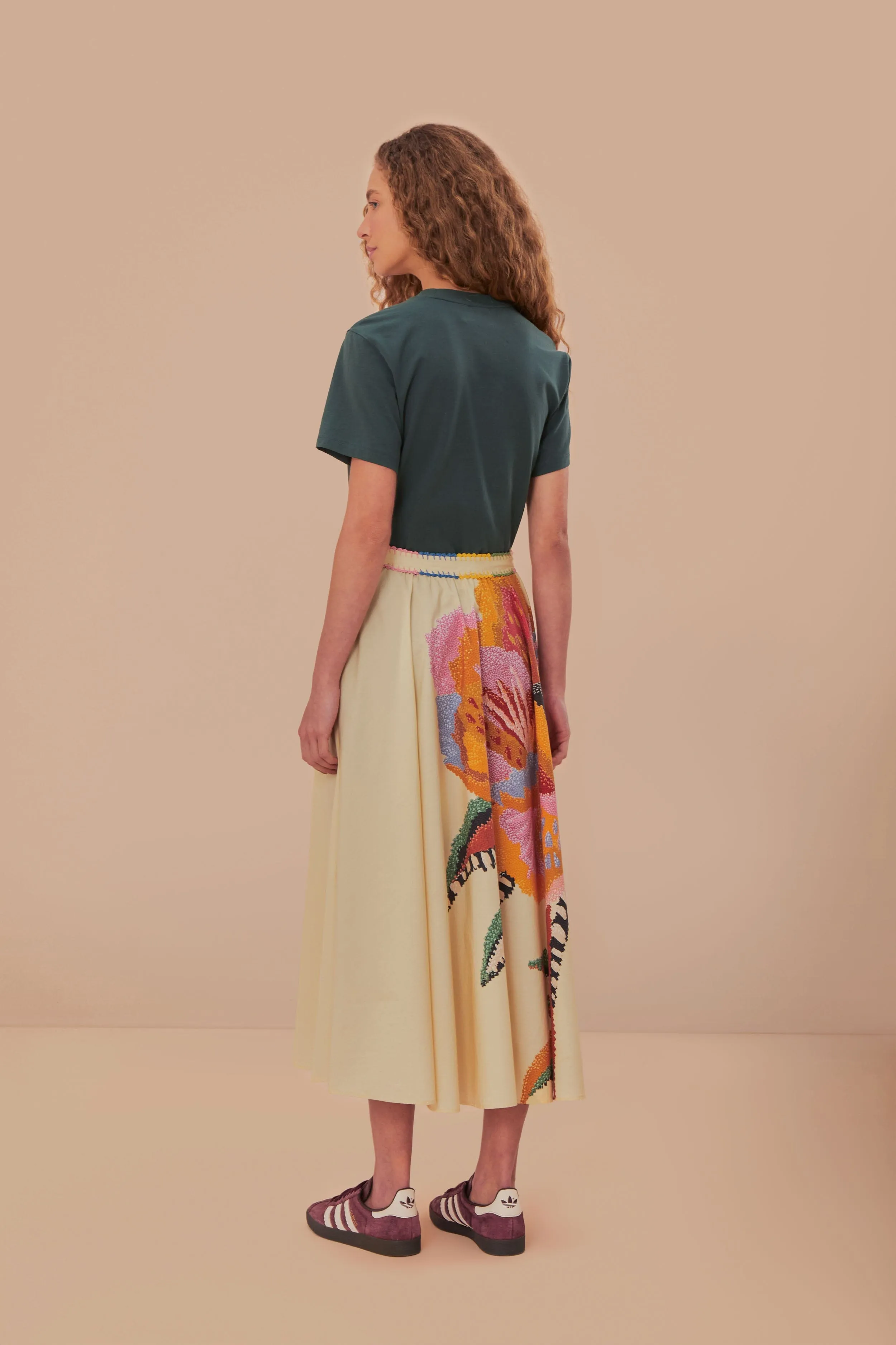 Beige Lucy Floral Maxi Skirt sold by FARM Rio product image thumbnail 4