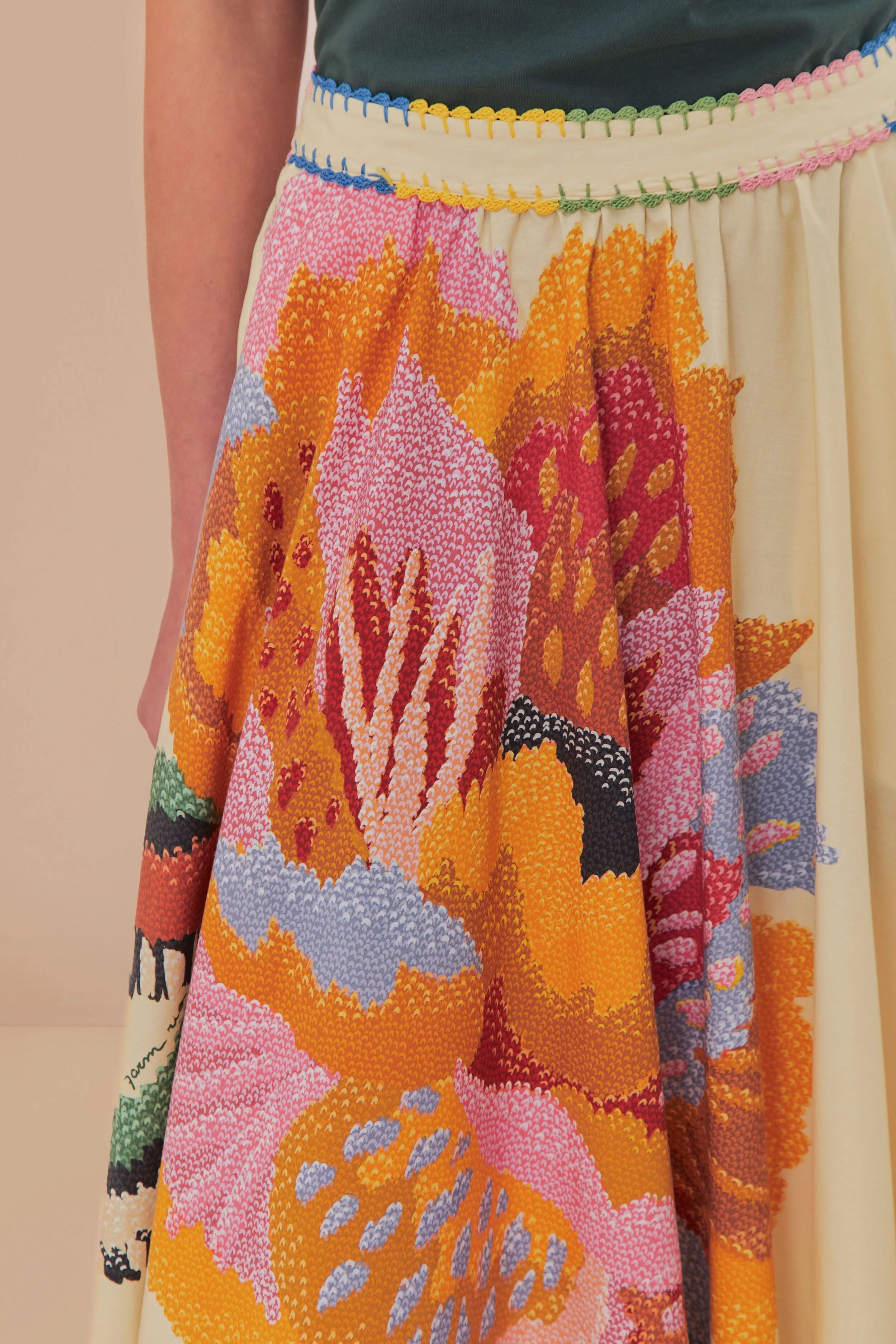 Beige Lucy Floral Maxi Skirt sold by FARM Rio product image thumbnail 5