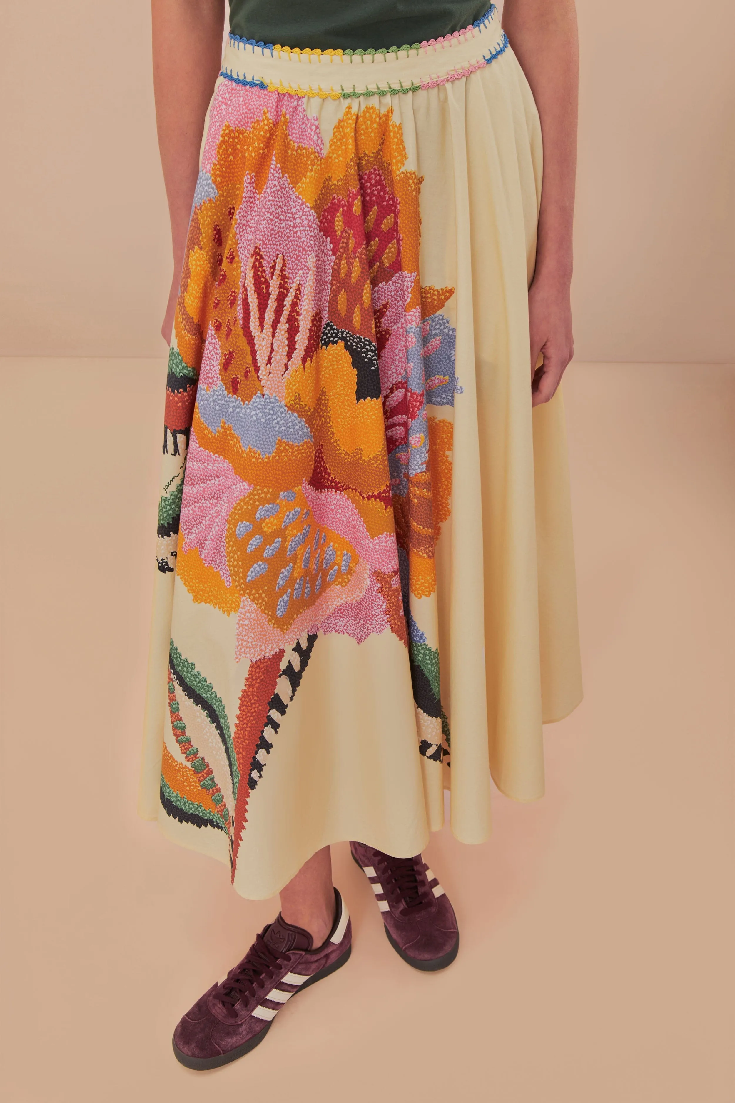 Beige Lucy Floral Maxi Skirt sold by FARM Rio product image thumbnail 2