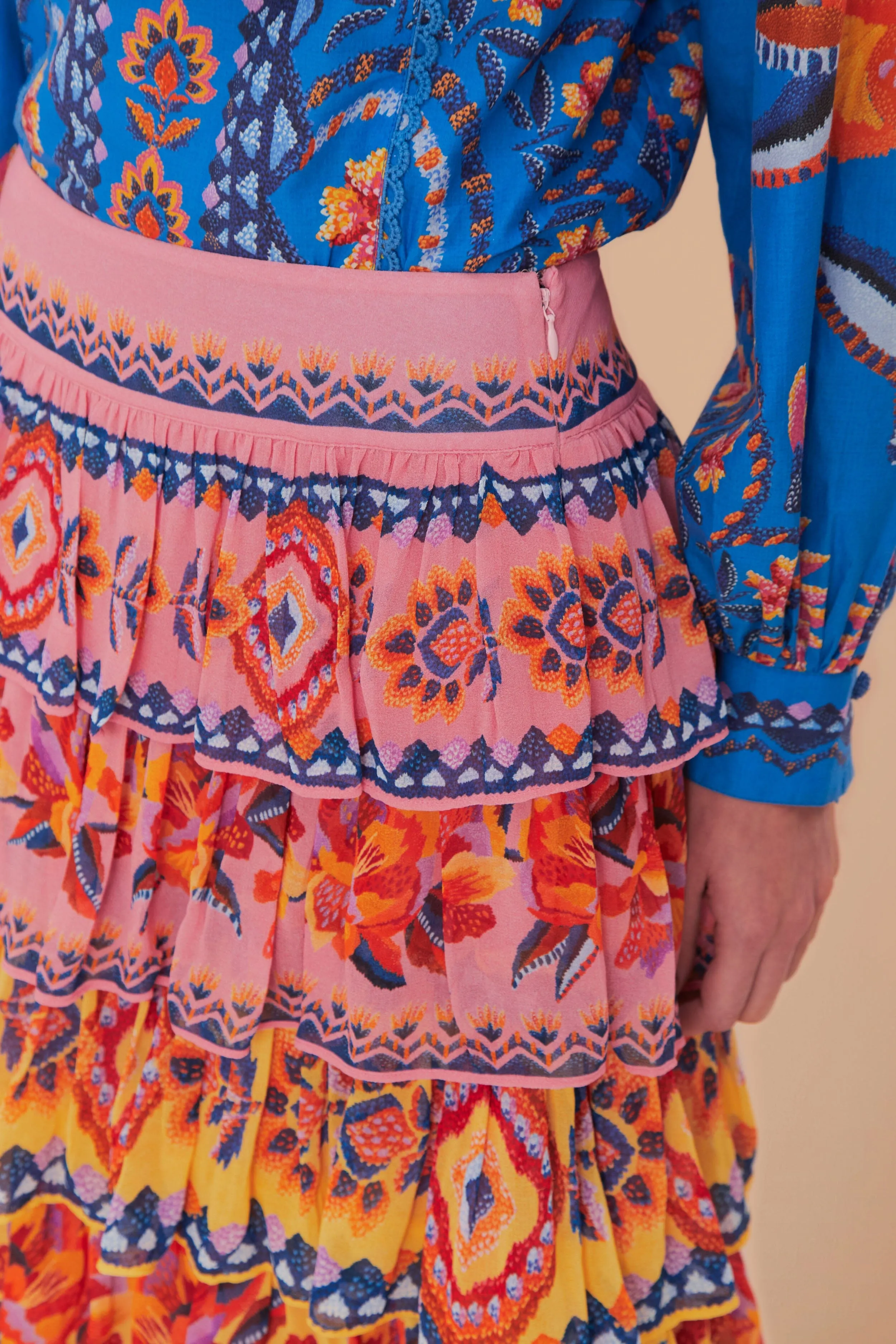 Blue Lucy Floral Ainika Maxi Skirt sold by FARM Rio product image thumbnail 5