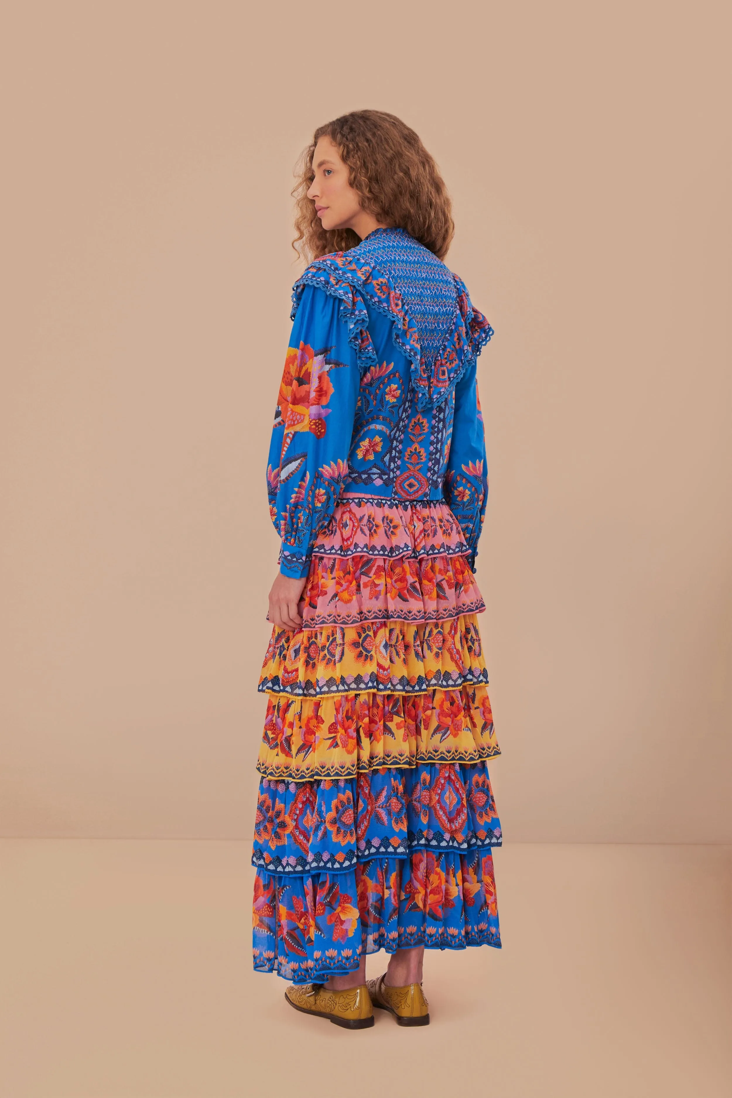 Blue Lucy Floral Ainika Maxi Skirt sold by FARM Rio product image thumbnail 4