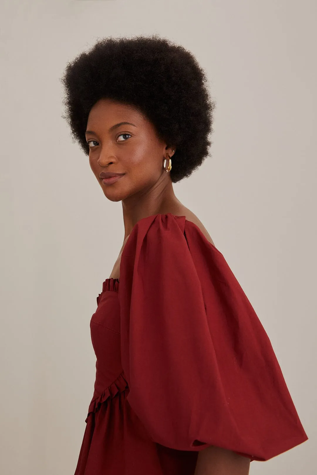 Marsala Heart Shaped Puff Sleeve Blouse sold by FARM Rio product image thumbnail 2