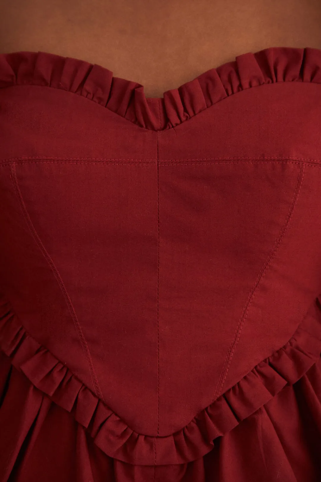 Marsala Heart Shaped Puff Sleeve Blouse sold by FARM Rio product image thumbnail 5