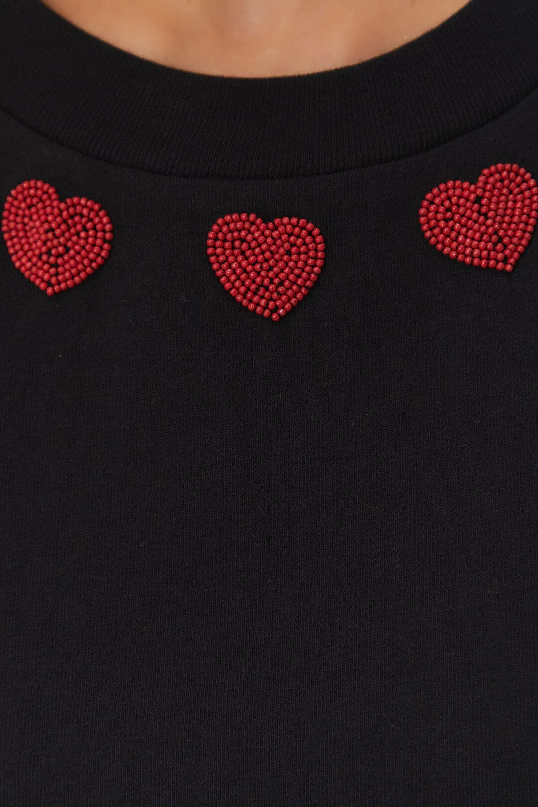 Black Beaded Hearts T-Shirt sold by FARM Rio product image thumbnail 4