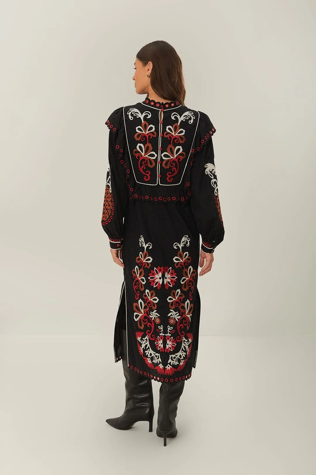 Cashew Mandala Richilieu Long Sleeve Maxi Dress sold by FARM Rio product image thumbnail 5