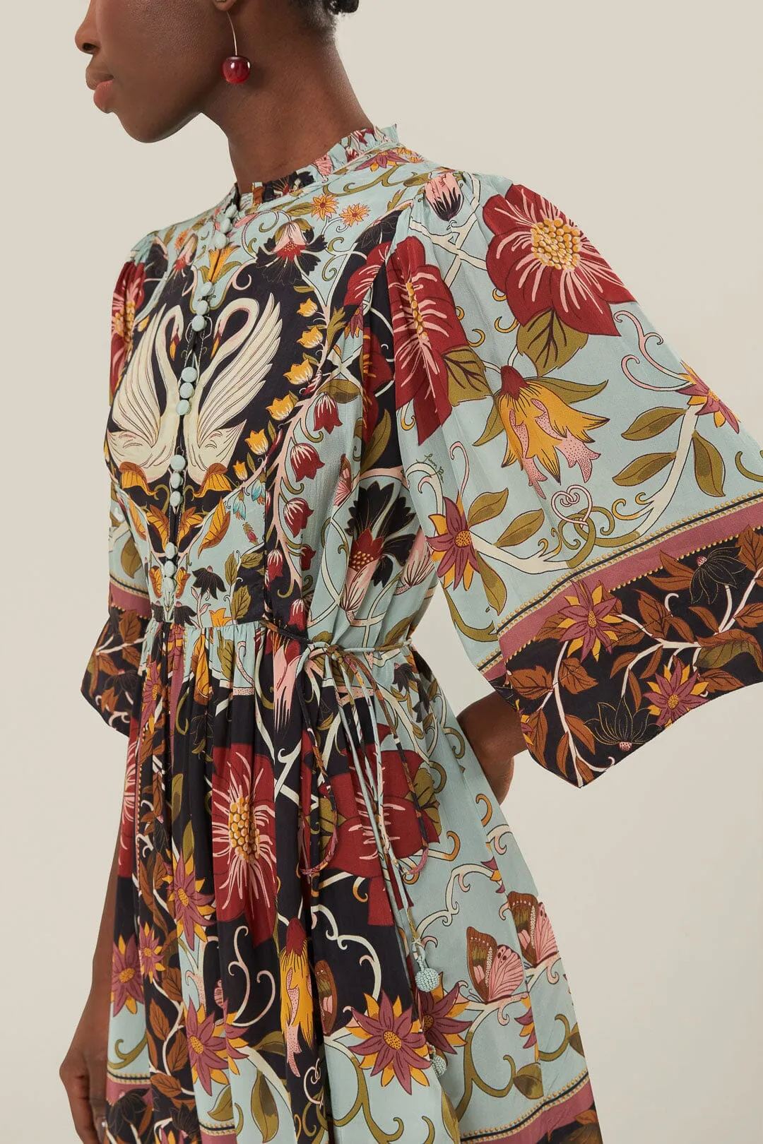 Blue Flowing Beauty Short Sleeve Mini Dress sold by FARM Rio product image thumbnail 3