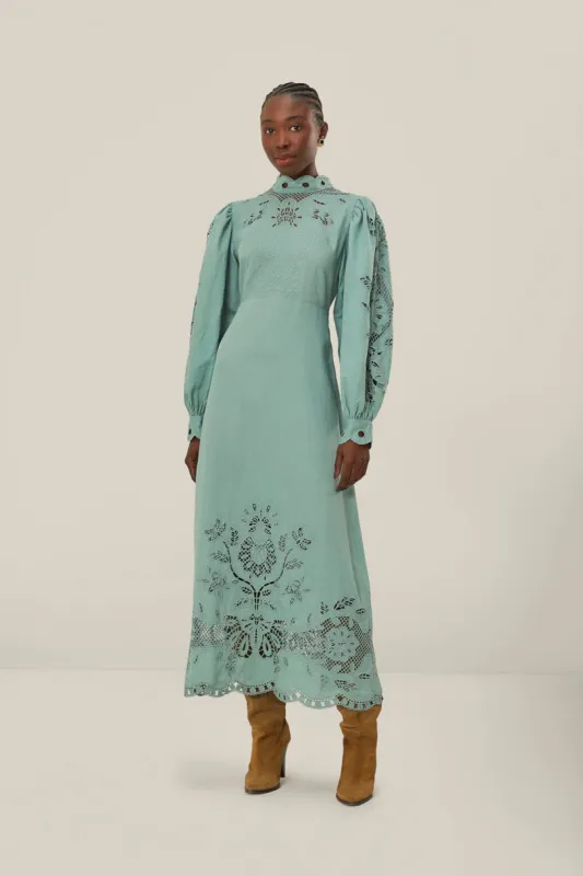 Blue Long Sleeve Midi Dress sold by FARM Rio